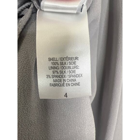 Diane Von Furstenberg Fleurette Silk Dress Size 4 Women‎ Sheer Dove Gray - Picture 10 of 10